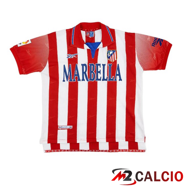 Maglie Calcio Atletico Madrid Retro Prima Bianco Rosso 1998-1999