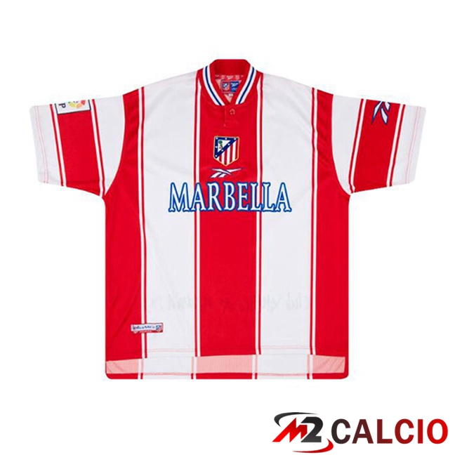 Maglie Calcio Atletico Madrid Retro Prima Bianco Rosso 1999-2000