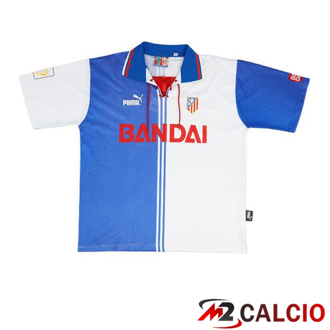 Maglie Calcio Atletico Madrid Retro Terza Bianco Blu 1996-1997