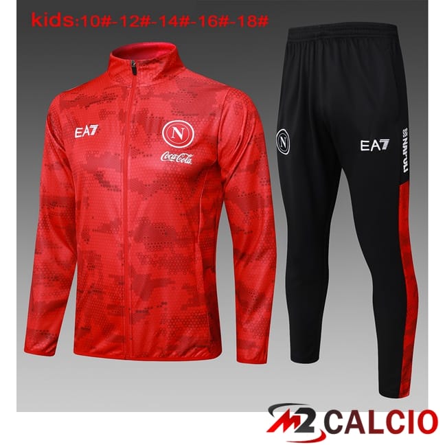 Insieme Tuta Calcio - Giacca SSC Napoli Bambino Rosso 2024/2025