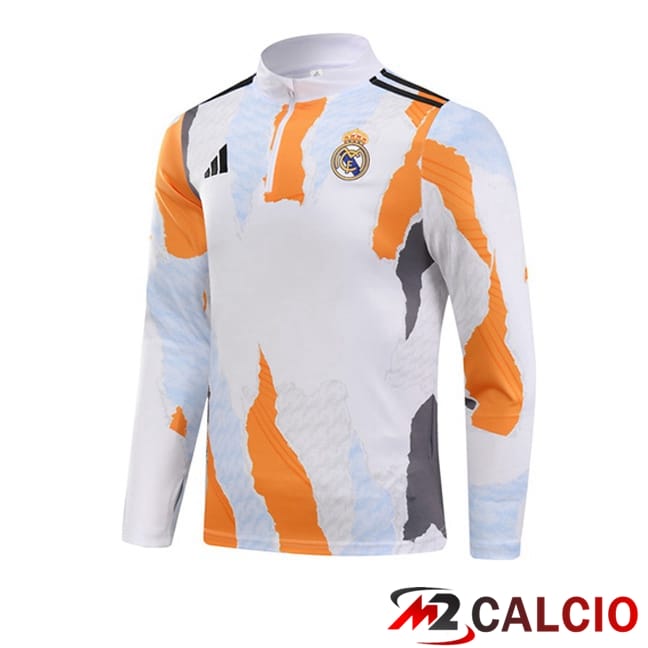 Felpa Allenamento Real Madrid Bianco Giallo 2025/2026