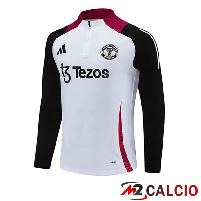 Felpa Allenamento Manchester United Bianco Nero 2025/2026
