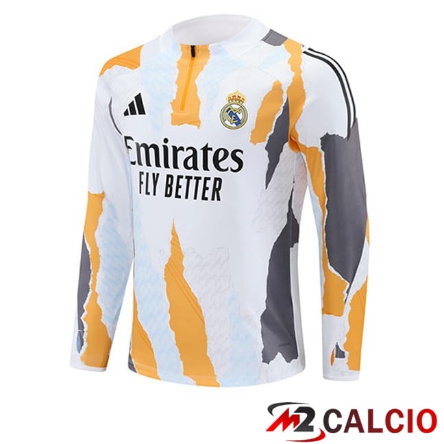 Felpa Allenamento Real Madrid Bianco Giallo 2025/2026