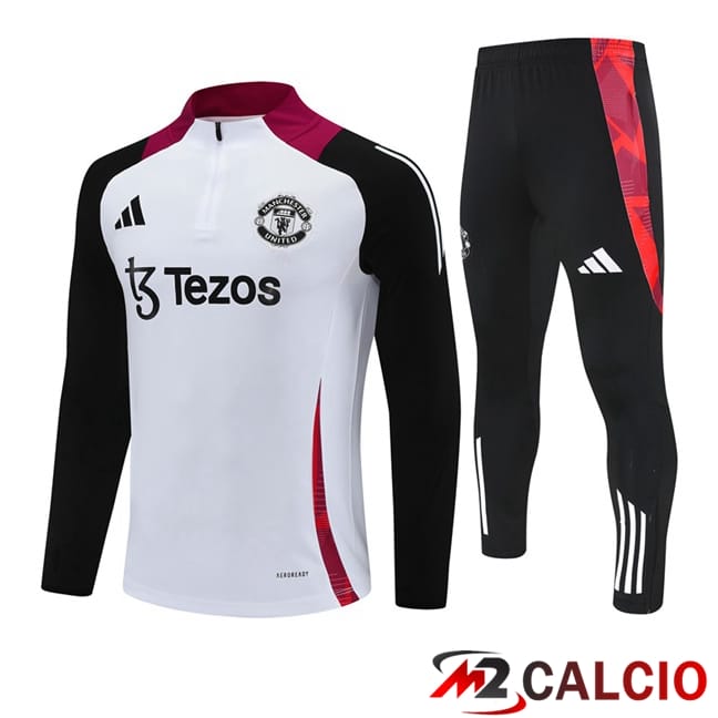 Insieme Tuta Calcio Manchester United Bianco Nero 2025/2026