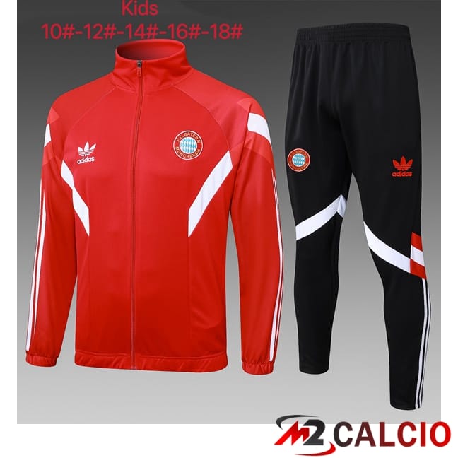 Insieme Tuta Calcio - Giacca Bayern Monaco Bambino Rosso 2025/2026