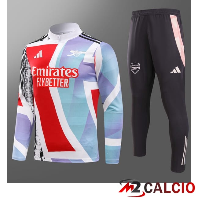 Insieme Tuta Calcio Arsenal Bambino Rosso Bianco 2025/2026