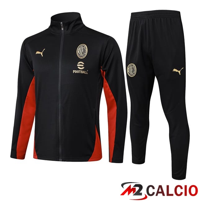 Insieme Tuta Calcio - Giacca AC Milan Nero 2025/2026