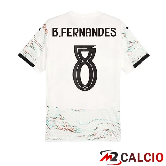 Maglie Calcio Portogallo (B. FERNANDES 8) Seconda Bianco 2025/2026