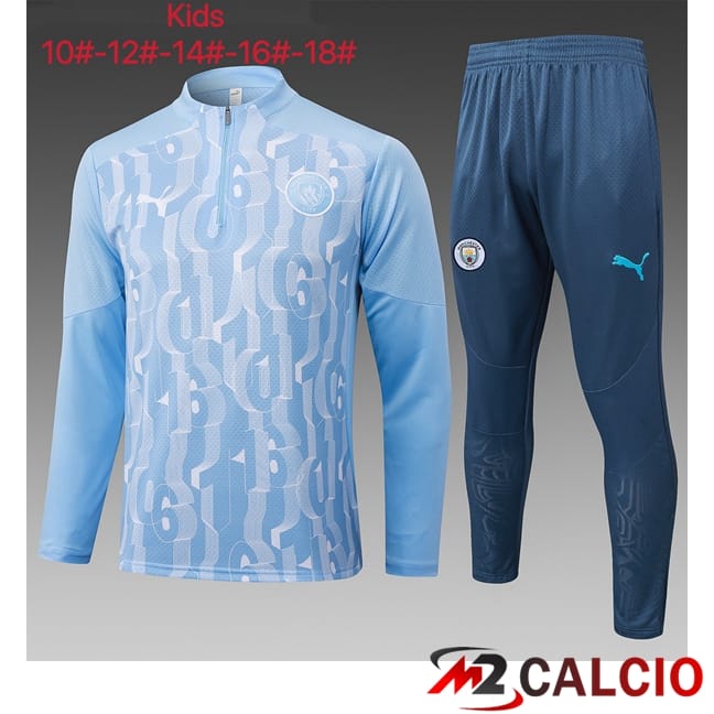 Insieme Tuta Calcio Manchester City Bambino Blu 2025/2026