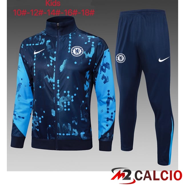 Insieme Tuta Calcio - Giacca FC Chelsea Bambino Blu Reale 2025/2026
