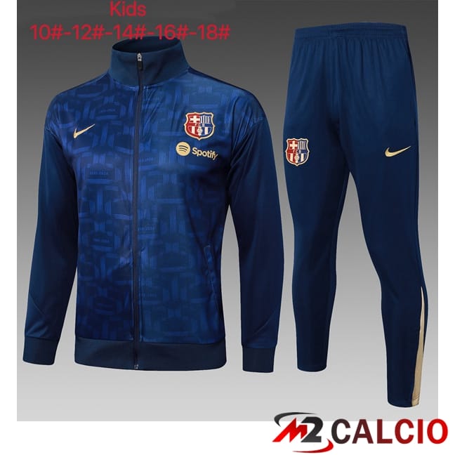 Insieme Tuta Calcio - Giacca FC Barcellona Bambino Blu Reale 2025/2026