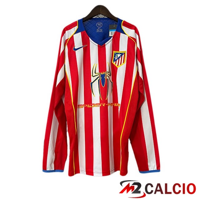 Maglie Calcio Atletico Madrid Retro Prima Manica Lunga Rosso 2004-2005