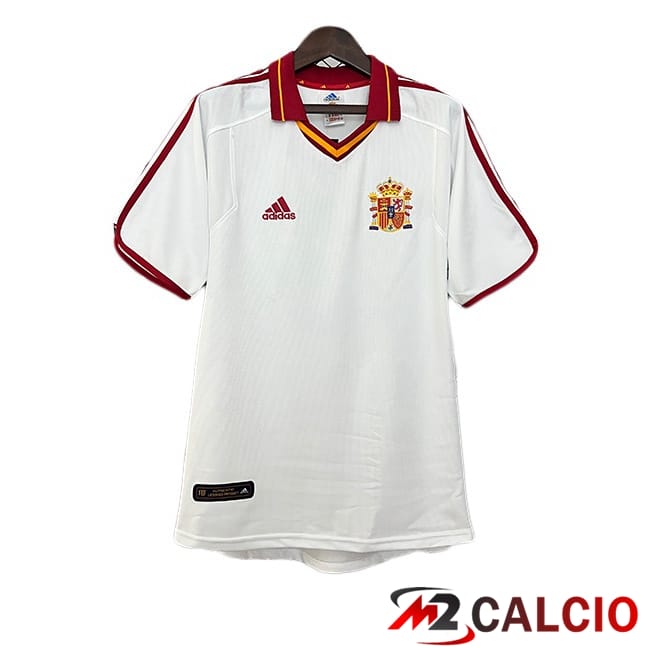 Maglie Calcio Spagna Retro Seconda Bianco 2000