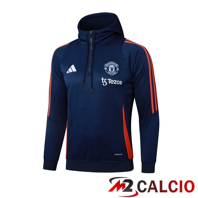Felpa Con Cappuccio Manchester United Blu Reale 2025/2026