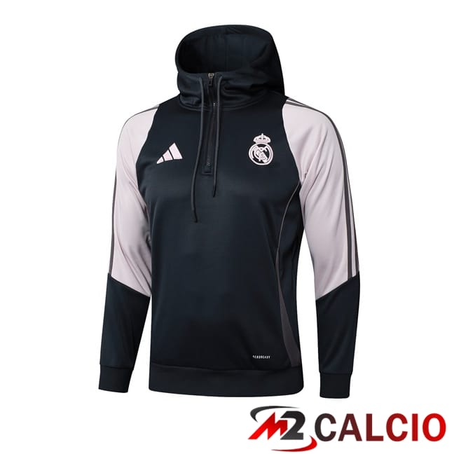 Felpa Con Cappuccio Real Madrid Nero Rosa 2025/2026
