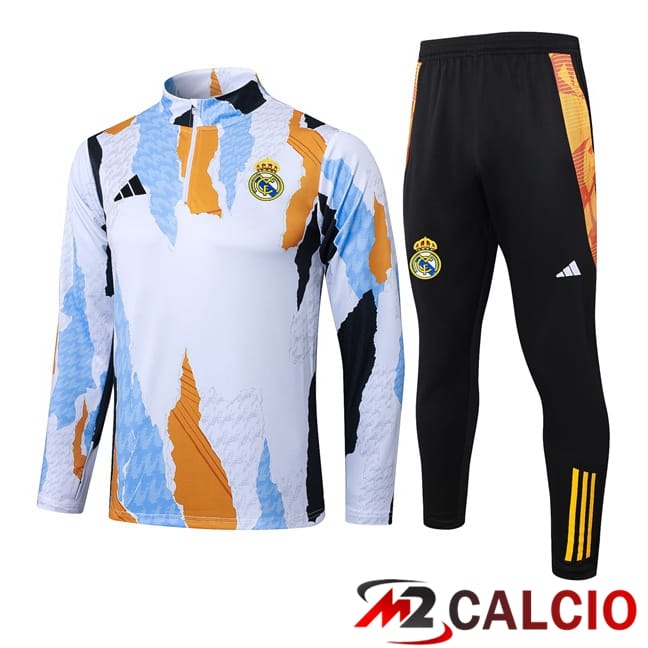 Insieme Tuta Calcio Real Madrid Bianco Giallo 2025/2026