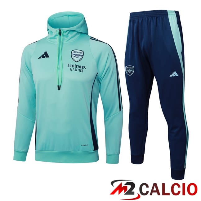 Tuta Calcio - Felpa Con Cappuccio Arsenal Verde 2025/2026