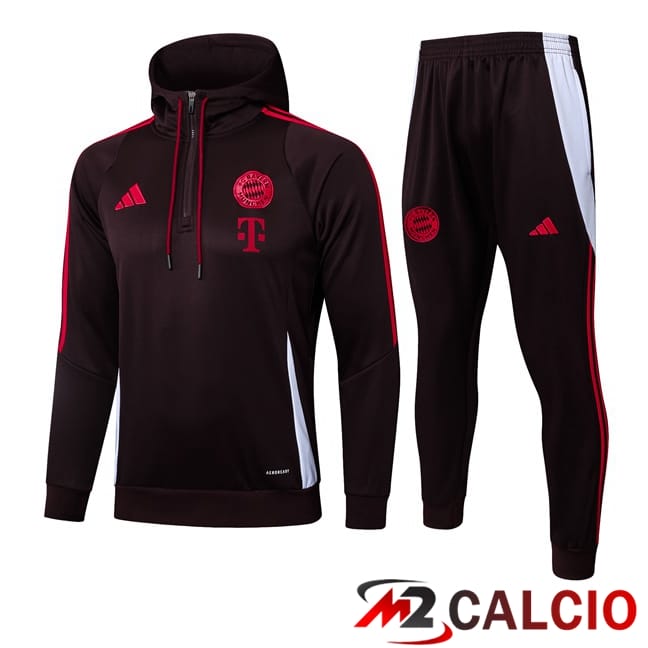 Tuta Calcio - Felpa Con Cappuccio Bayern Monaco Rosso 2025/2026