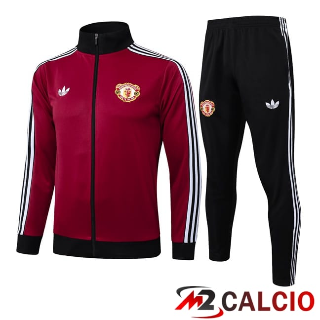 Insieme Tuta Calcio - Giacca Manchester United Rosso 2025/2026
