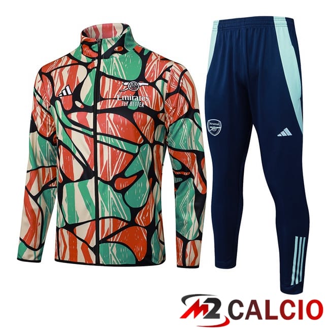 Insieme Tuta Calcio - Giacca Arsenal Rosso Verde 2025/2026