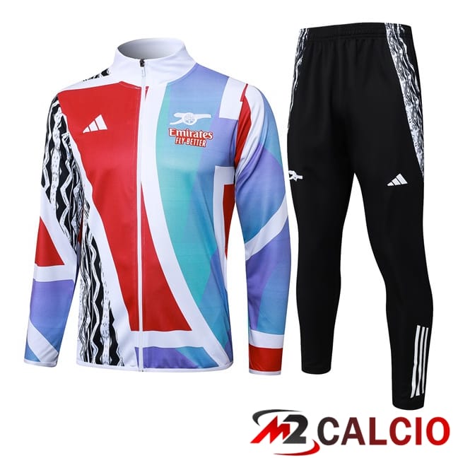 Insieme Tuta Calcio - Giacca Arsenal Rosso Bianco 2025/2026
