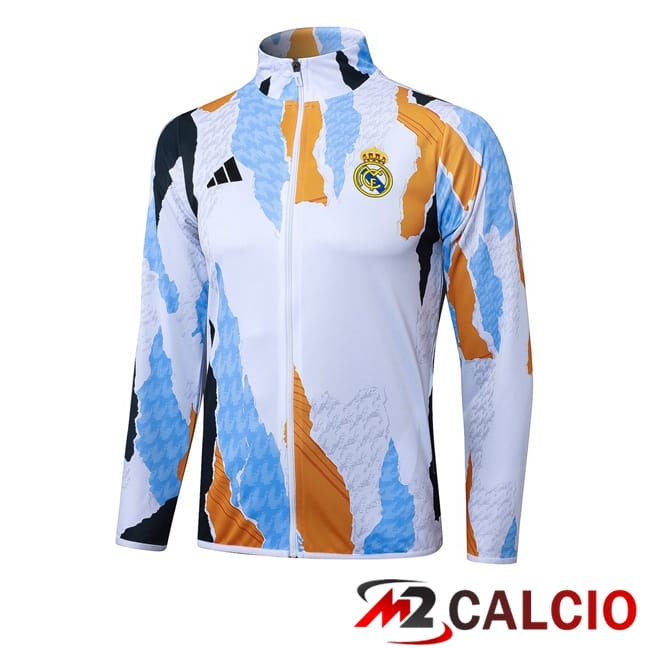 Giacca Calcio Real Madrid Bianco Blu 2025/2026