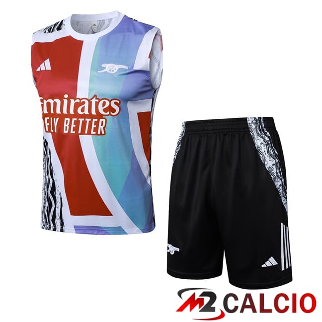 Canotta Allenamento Arsenal + Pantaloncini Rosso Blu 2025/2026