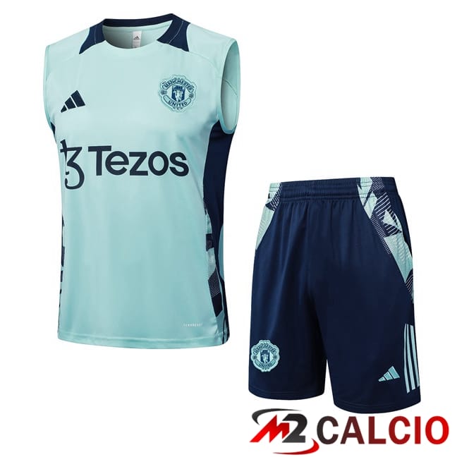 Canotta Allenamento Manchester United + Pantaloncini Verde 2025/2026