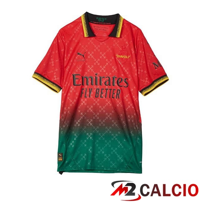 Maglie Calcio AC Milan Quarto Rosso Verde 2024/2025