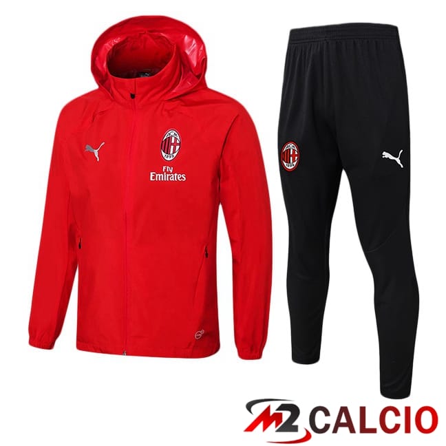 Tuta Calcio - Giacca A Vento AC Milan Rosso 2025/2026