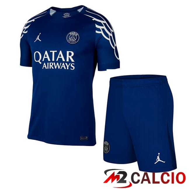 Maglie Calcio Paris PSG Bambino Quarto Blu Reale 2024/2025