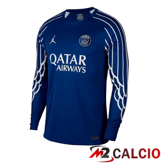 Maglie Calcio Paris PSG Quarto Manica Lunga Blu Reale 2024/2025