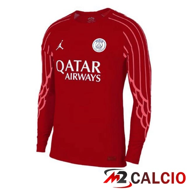Maglie Calcio Paris PSG Portiere Manica Lunga Rosso 2024/2025