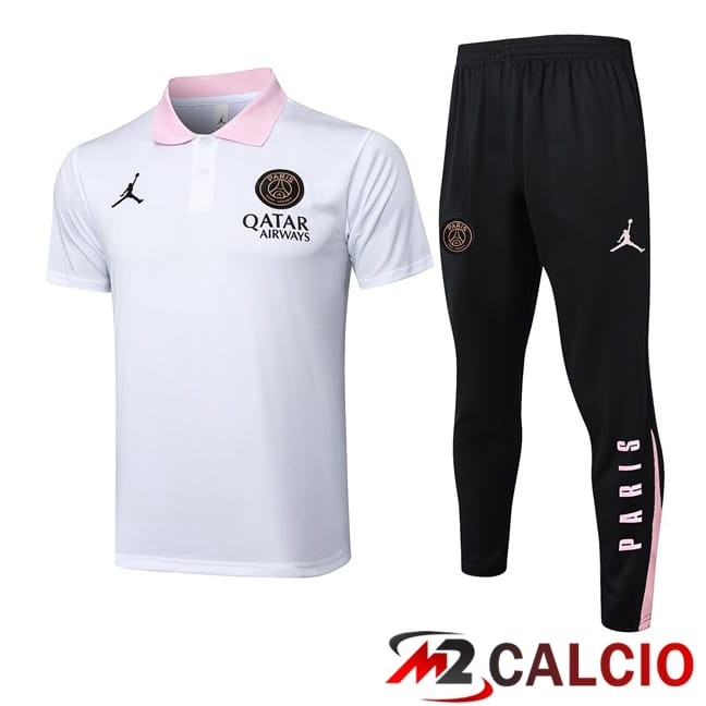 Insieme Polo Jordan Paris PSG + Pantaloni Bianco 2025/2026