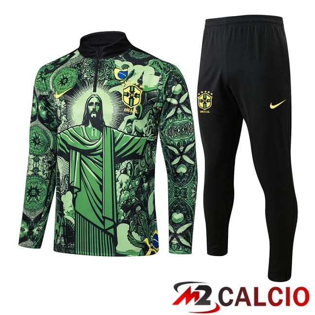 Insieme Tuta Calcio Brasile Verde Nero 2025/2026