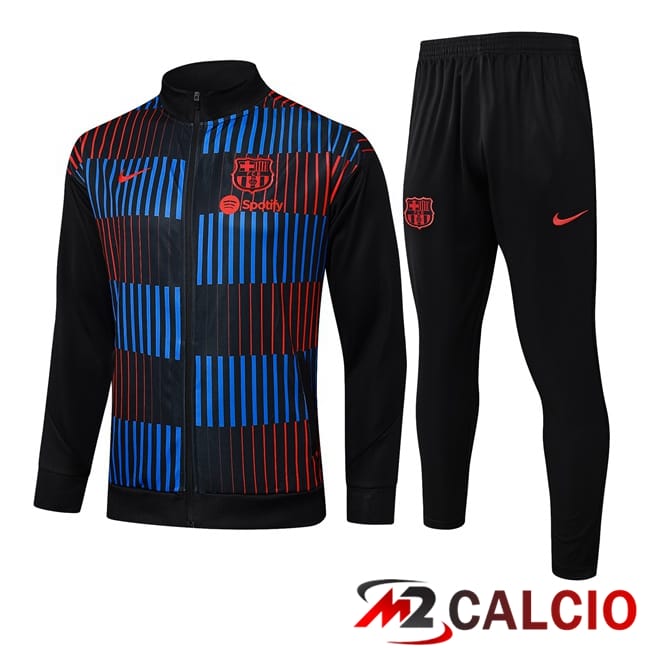 Insieme Tuta Calcio - Giacca FC Barcellona Blu Nero Rosso 2025/2026