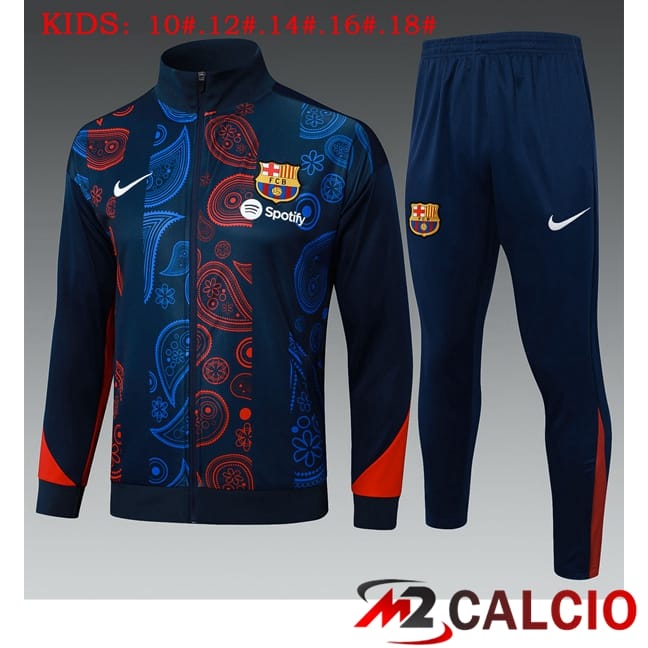 Insieme Tuta Calcio - Giacca FC Barcellona Bambino Blu Reale 2025/2026