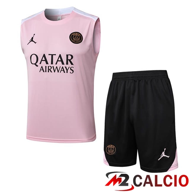 Canotta Allenamento Jordan Paris PSG + Pantaloncini Rosa 2025/2026