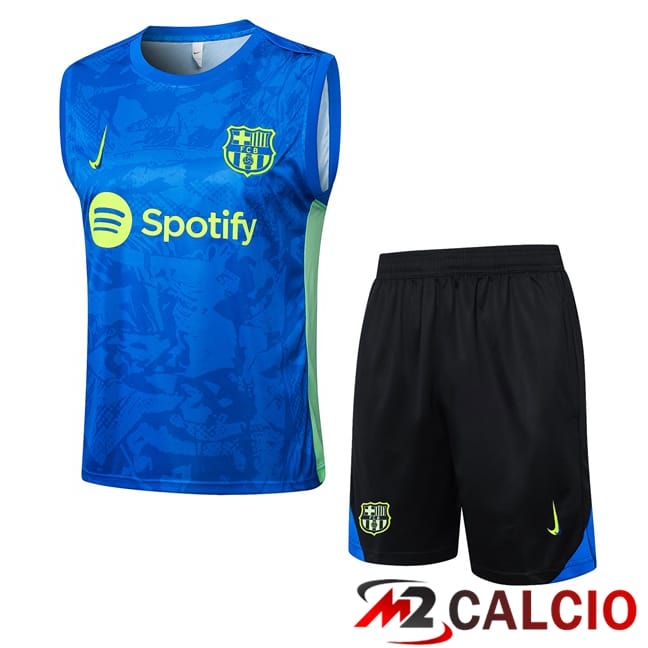 Canotta Allenamento FC Barcellona + Pantaloncini Blu 2025/2026