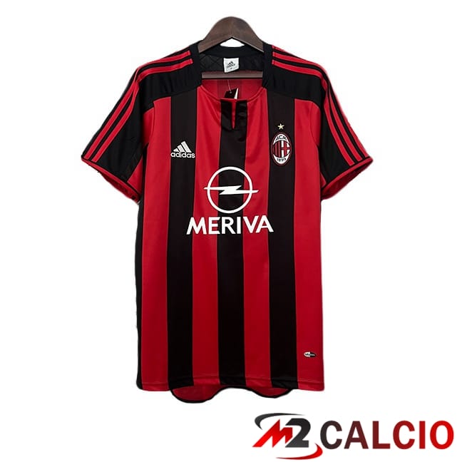 Maglie Calcio AC Milan Retro Prima Rosso Nero 2003-2004