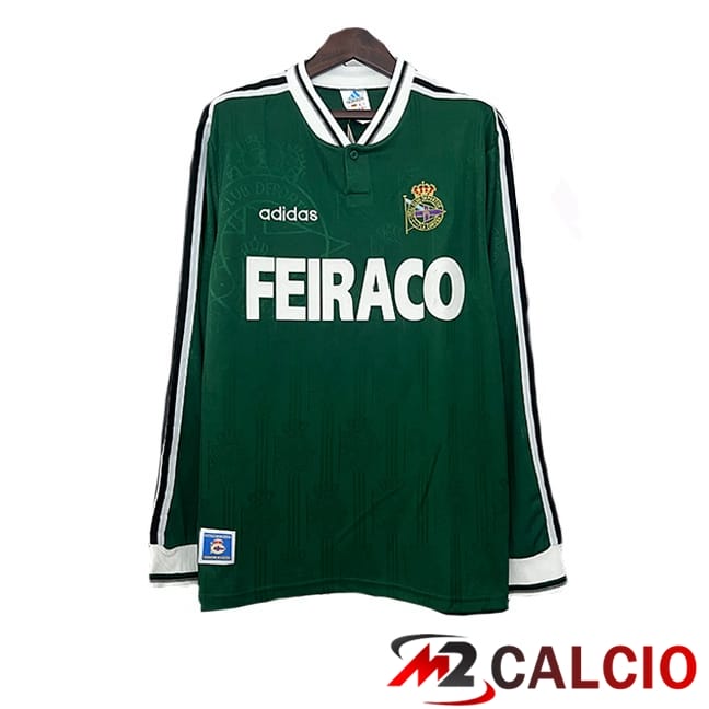 Maglie Calcio Sportivo de La Coruna Retro Seconda Manica Lunga Verde 1999-2000