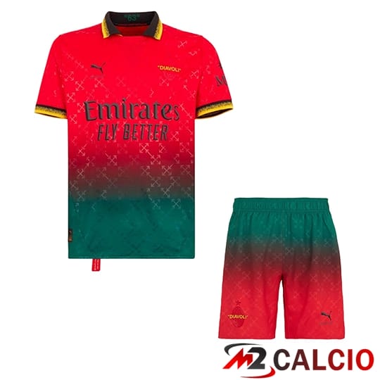 Maglie Calcio AC Milan Bambino Quarto Rosso 2024/2025