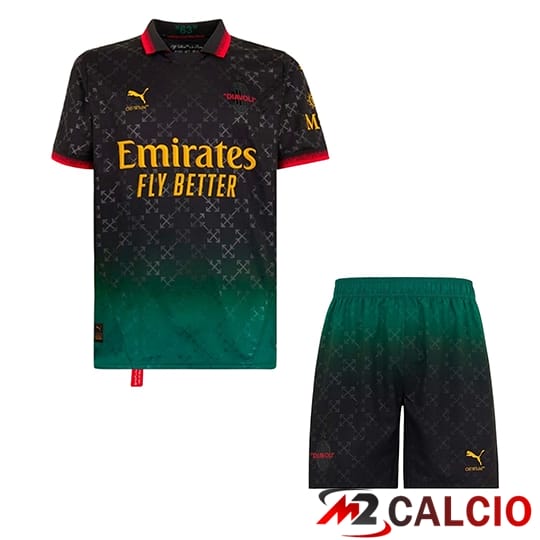 Maglie Calcio AC Milan Bambino Quarto Nero 2024/2025