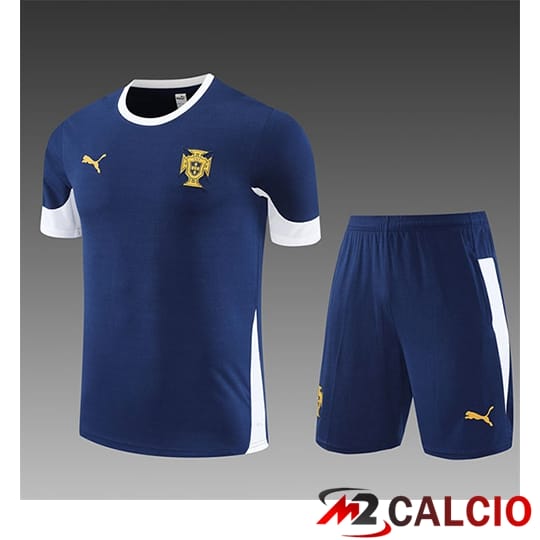 Insieme T Shirt Allenamento Portogallo Bambino Blu Reale 2025/2026