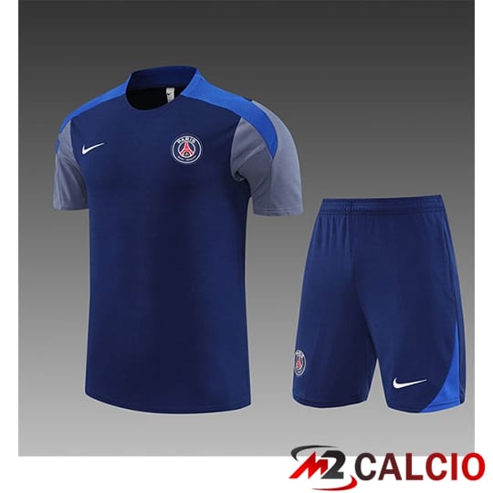 Insieme T Shirt Allenamento PSG Bambino Blu Reale 2025/2026