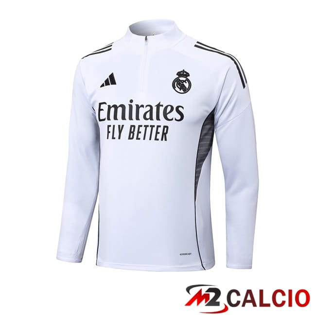 Felpa Allenamento Real Madrid Bianco 2025/2026