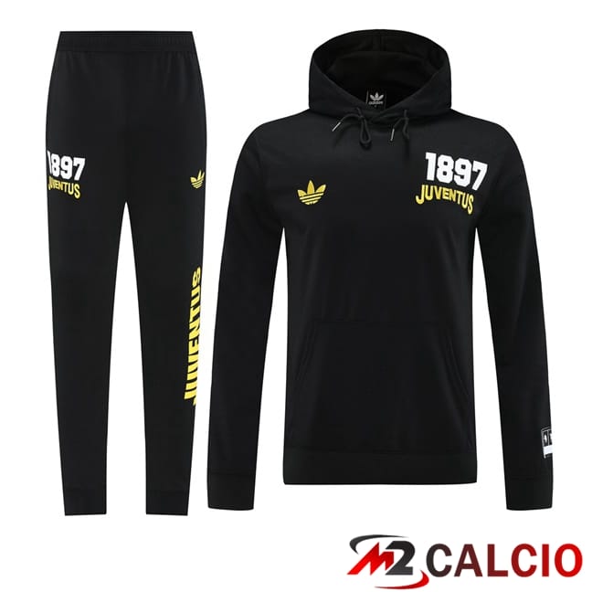 Tuta Calcio - Felpa Con Cappuccio Juventus Nero 2025/2026