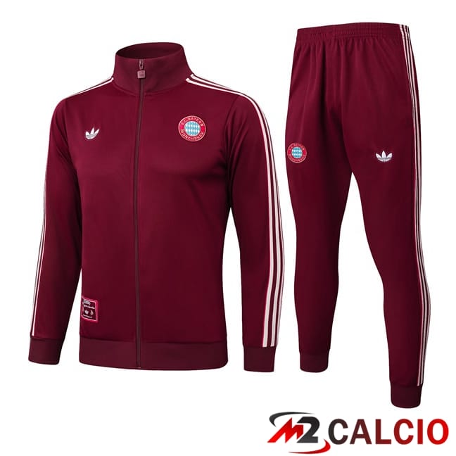 Insieme Tuta Calcio - Giacca Bayern Monaco Rosso 2025/2026