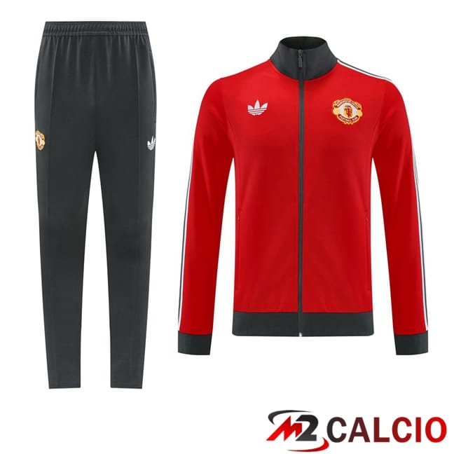 Insieme Tuta Calcio - Giacca Manchester United Rosso 2025/2026