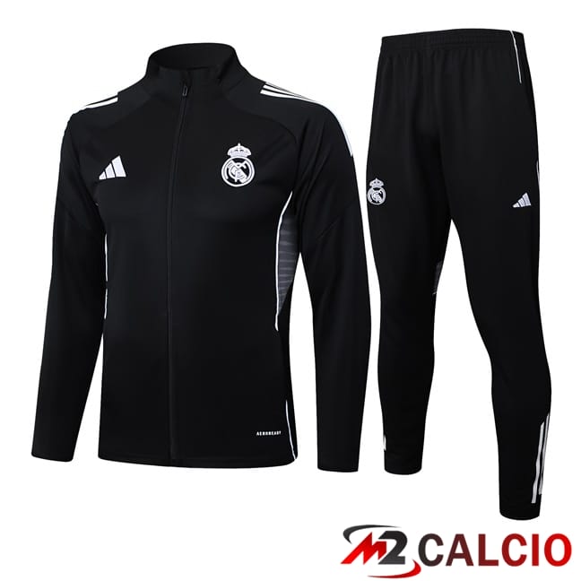 Insieme Tuta Calcio - Giacca Real Madrid Nero 2025/2026